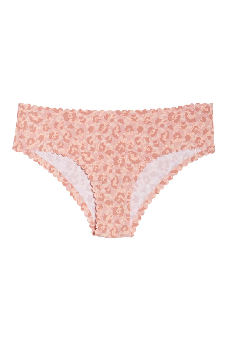 Essential Scallop Cheeky Bikini, Alternate, color, LEOPARD