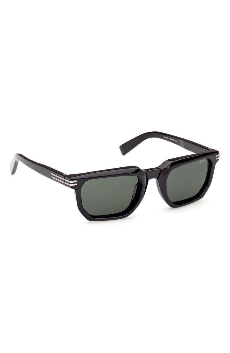 ZEGNA 54mm Polarized Rectangular Sunglasses, Alternate, color, 