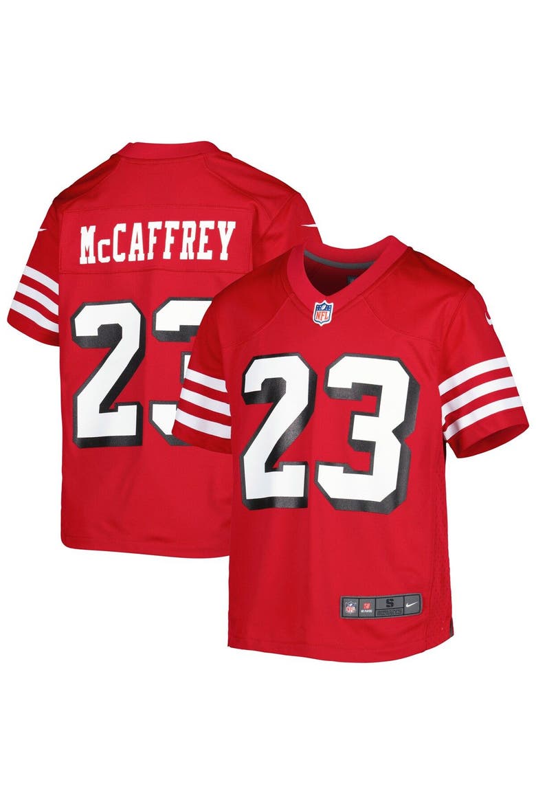 Youth Nike Christian McCaffrey Scarlet San Francisco 49ers Game Jersey, Main, color, Scarlet