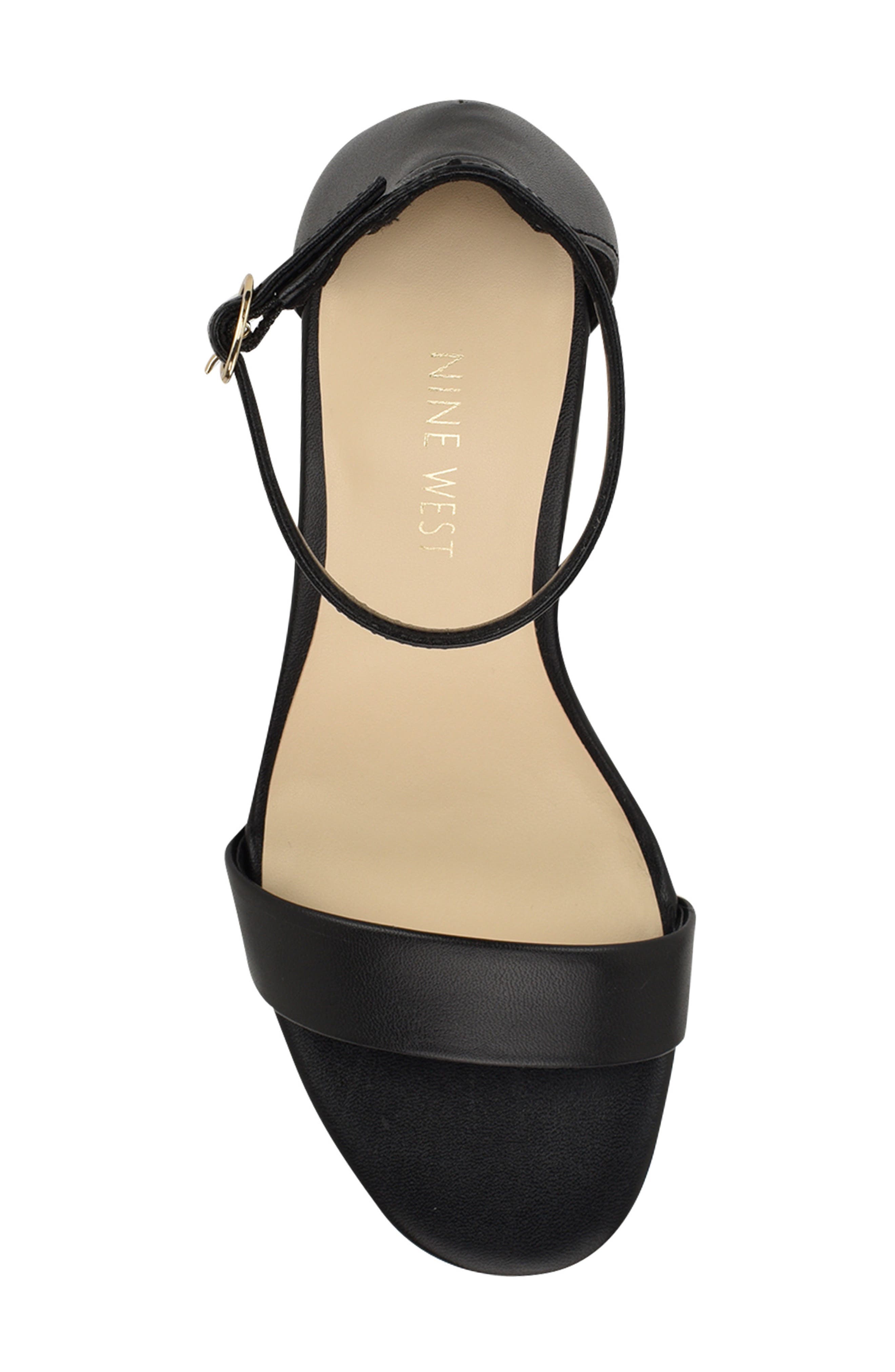 Nine West Tanela Ankle Strap Sandal, Alternate, color, Black