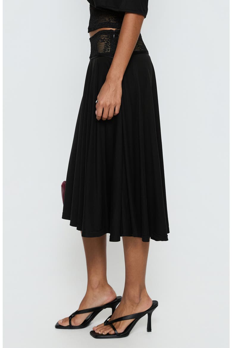 Marienna Lace Midi Skirt, Alternate, color, BLACK