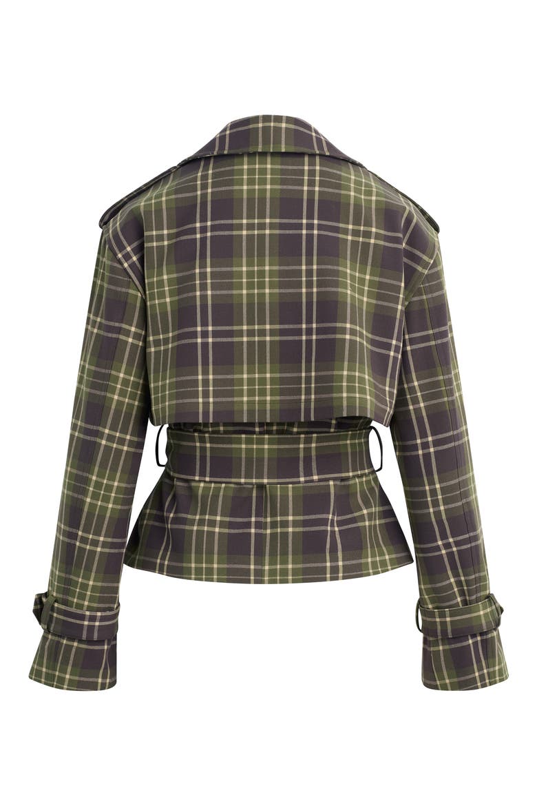 The Cropped Charles Plaid Trench Coat, Alternate, color, COUNTRYSIDE PLAID