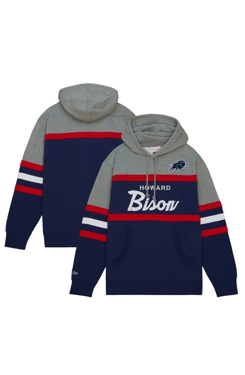 Mitchell & Ness Men's Mitchell & Ness Navy Howard Bison Head Coach Pullover Hoodie, Alternate, color, 