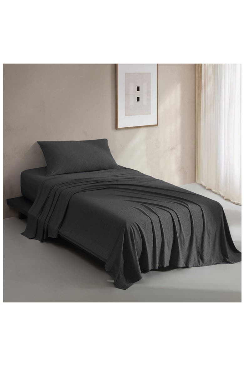 Mélange Cotton Blend Jersey Sheet Set, Alternate, color, DARK GREY