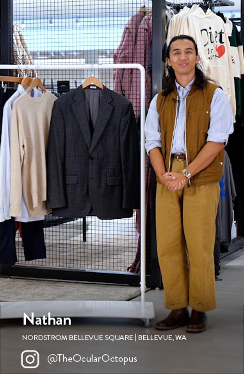 Flynn Classic Fit Check Wool Sport Coat, sales video thumbnail