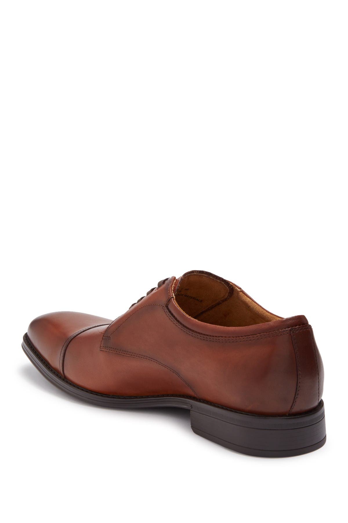Florsheim Alanzo Leather Cap Toe Derby, Alternate, color, Cognac