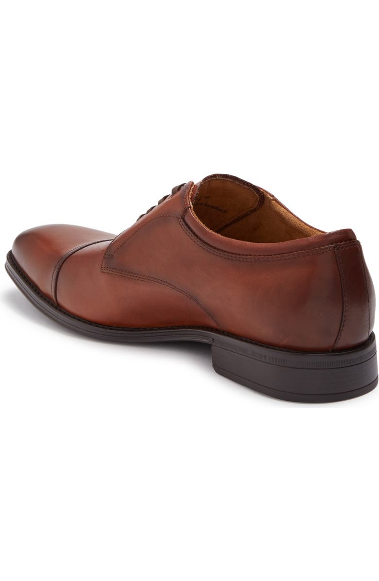 Florsheim Alanzo Leather Cap Toe Derby, Alternate, color, Cognac