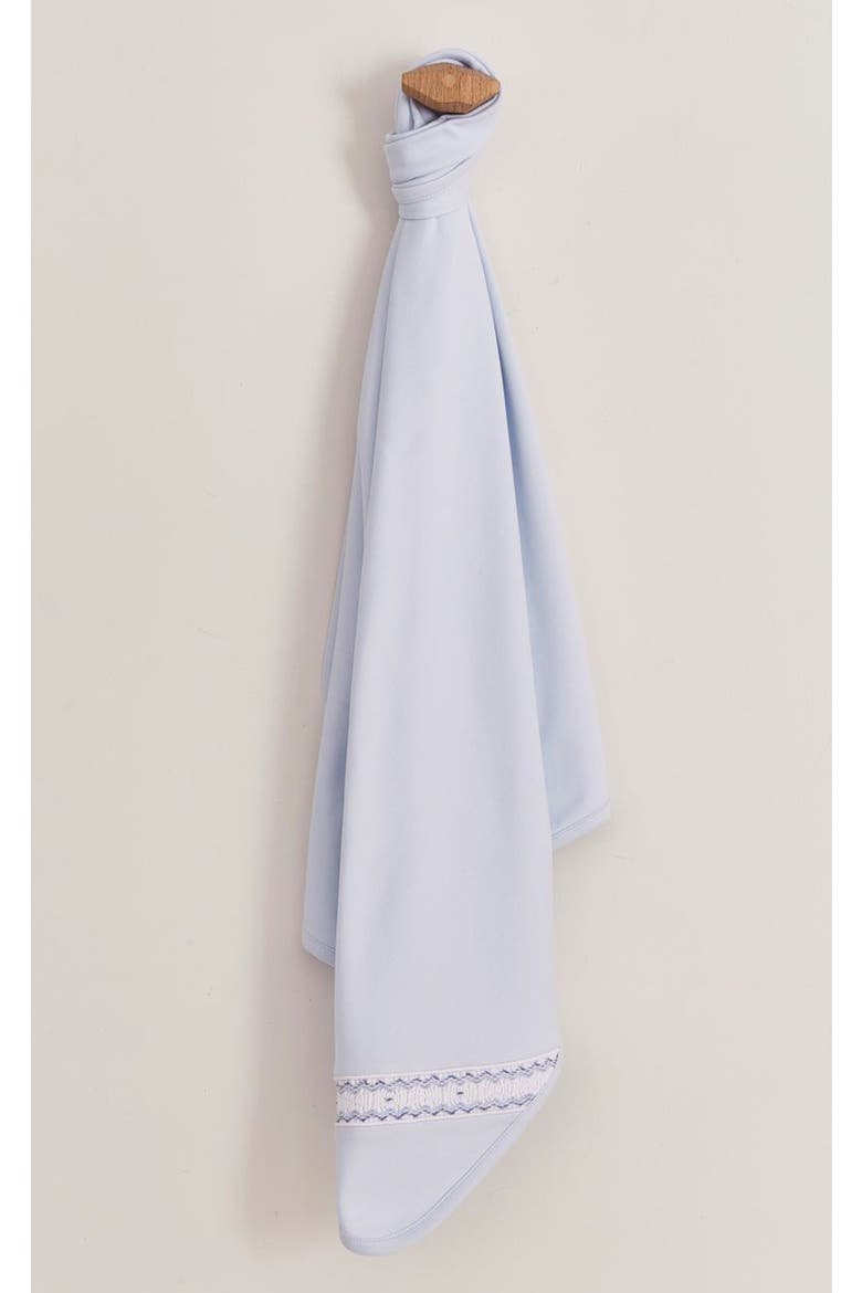 Premium Peruvian Pima Cotton Smock Receiving Blanket for Infant, Main, color, Blue