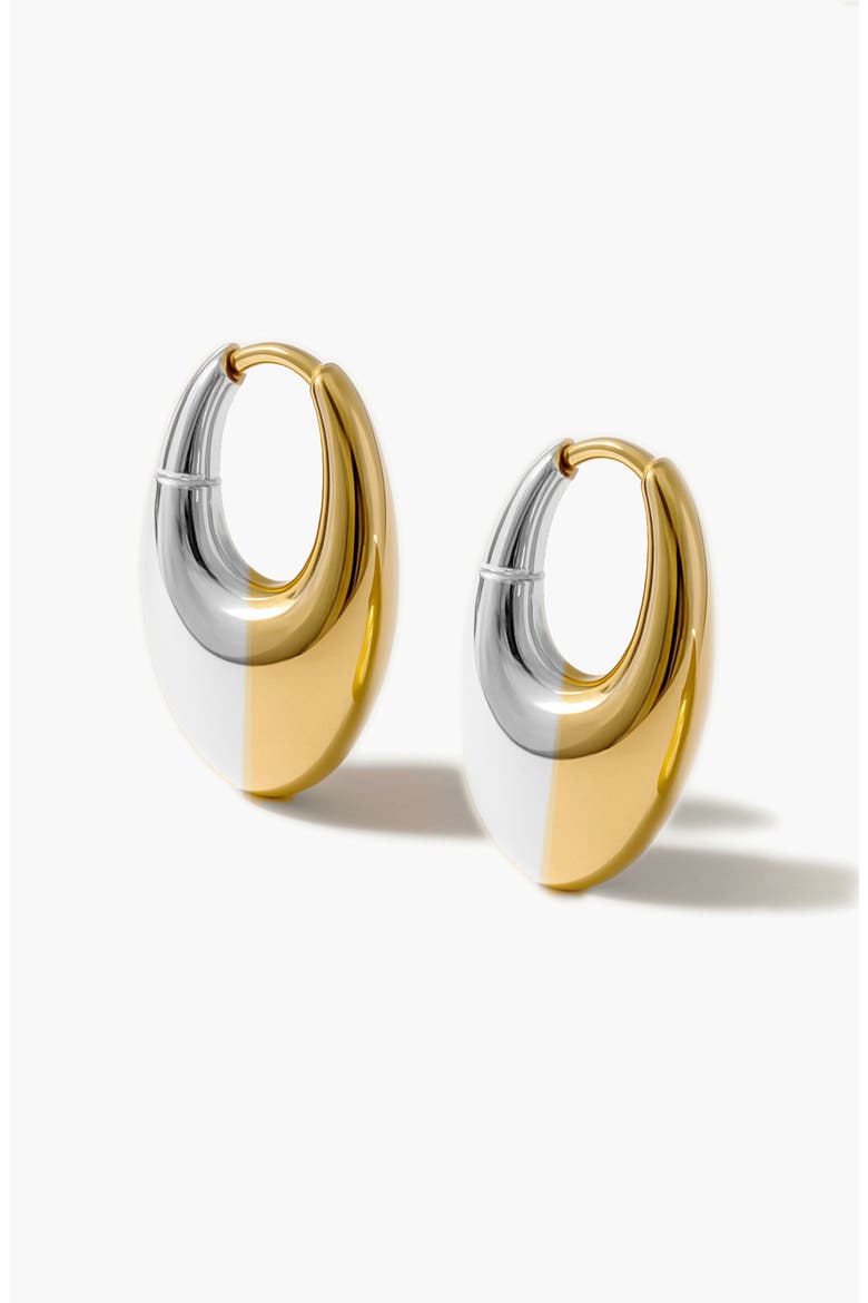 Charlotte x YOJ  Eclipse Midi Hoops in Two Tone, Alternate, color, Gold
