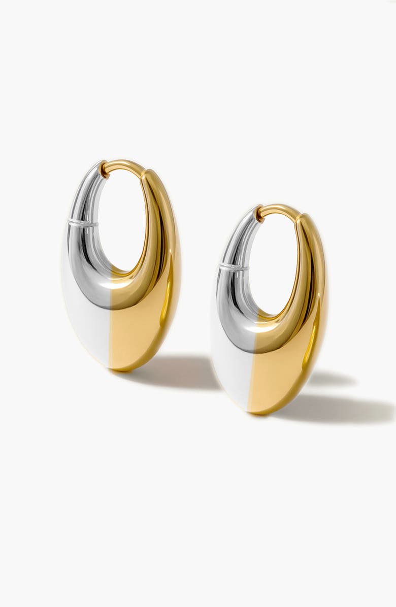YOJ Charlotte x YOJ  Eclipse Midi Hoops in Two Tone, Alternate, color, Gold