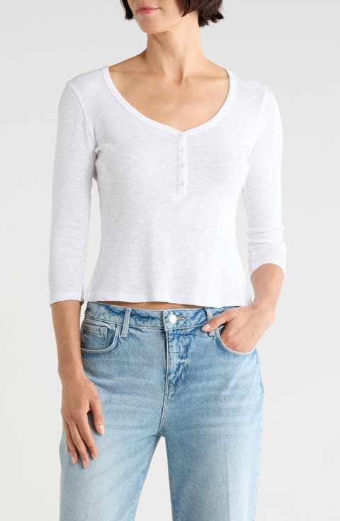 Rowena 3\/4 Sleeve Henley Top