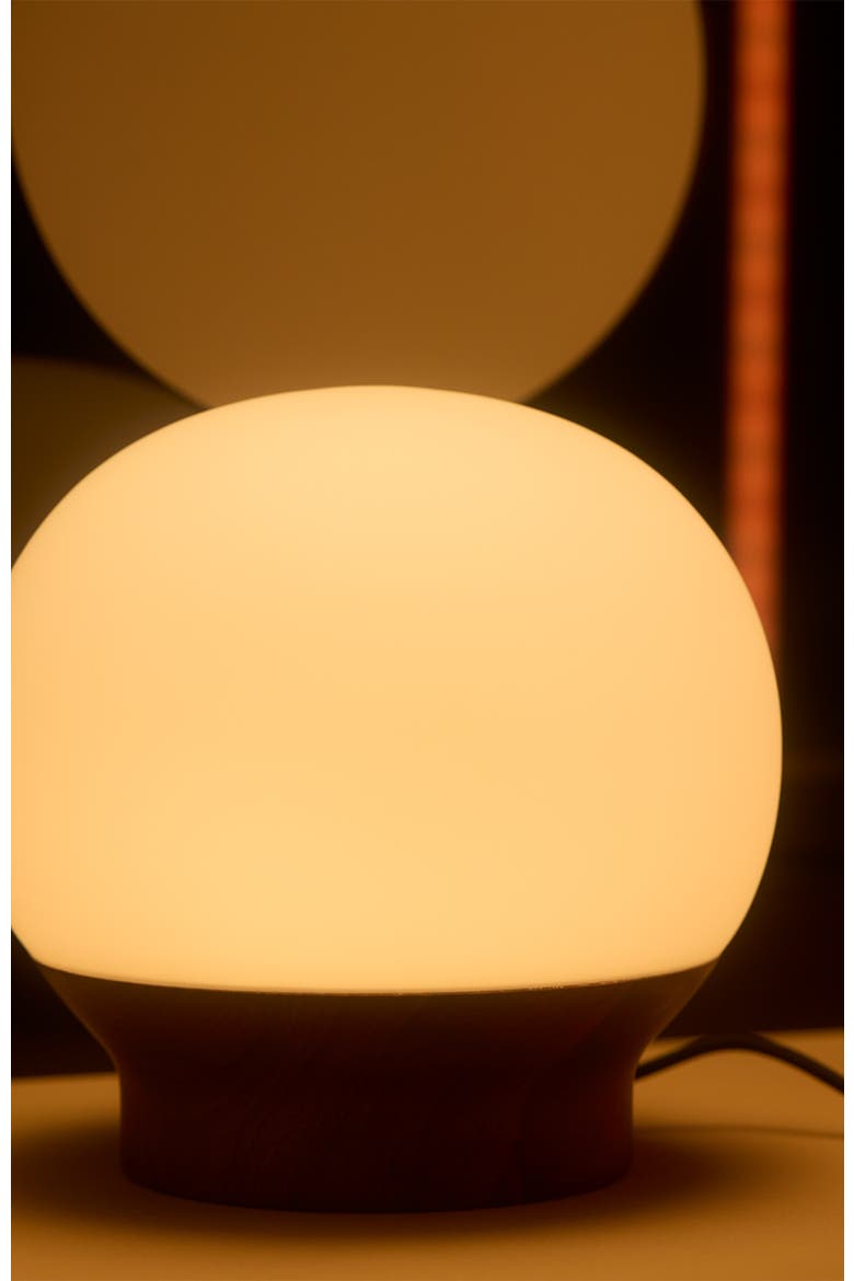 Marlow 6" LED Dimmable Globe Table Lamp With Wooden Base, Alternate, color, Brown