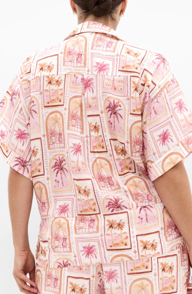 City Chic Postcard Print Tie Front Top, Alternate, color, Postcard Soiree