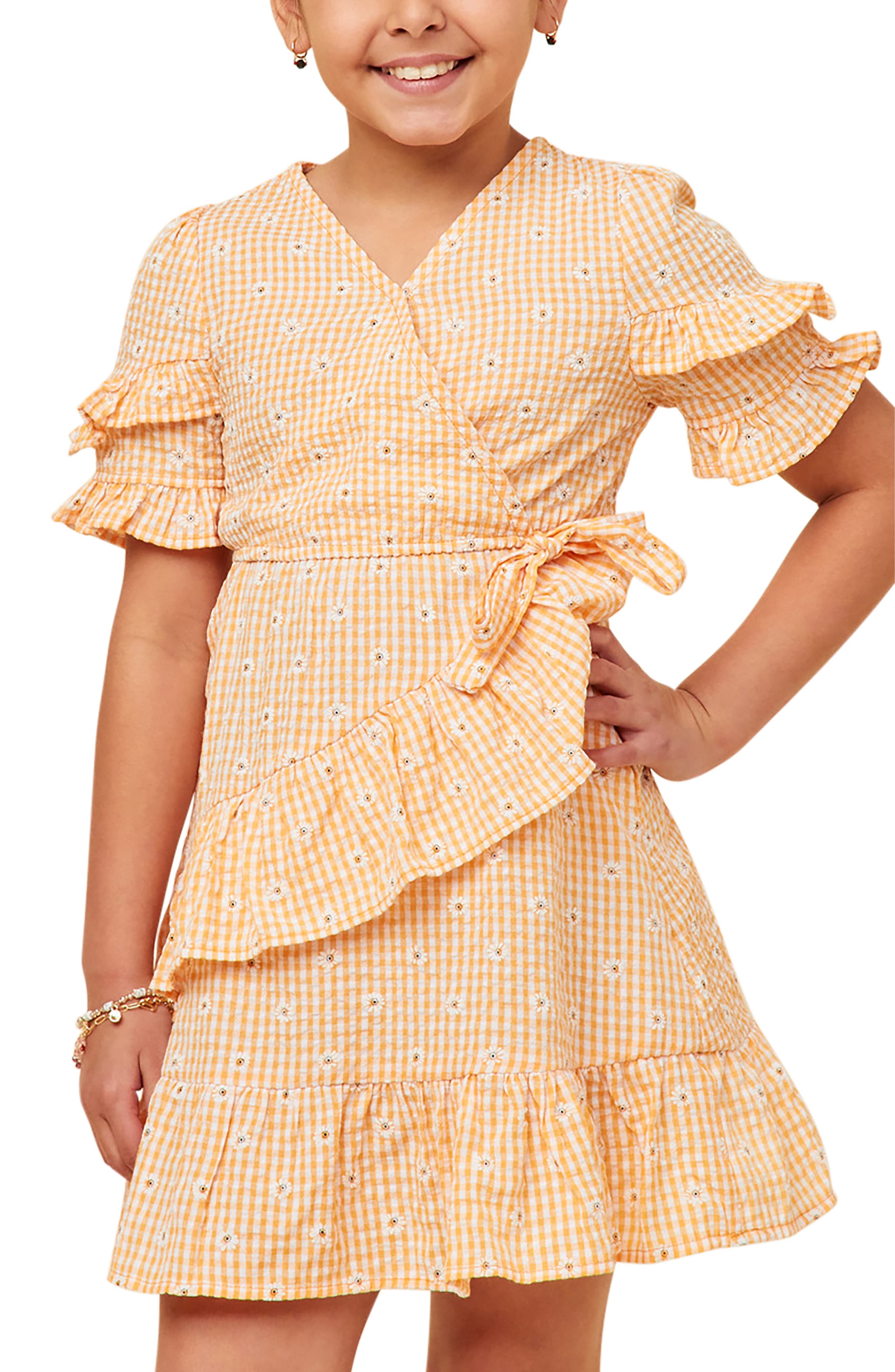 Hayden Girls Kids' Seersucker Ruffle Sleeve Dress (Women) | Nordstromrack