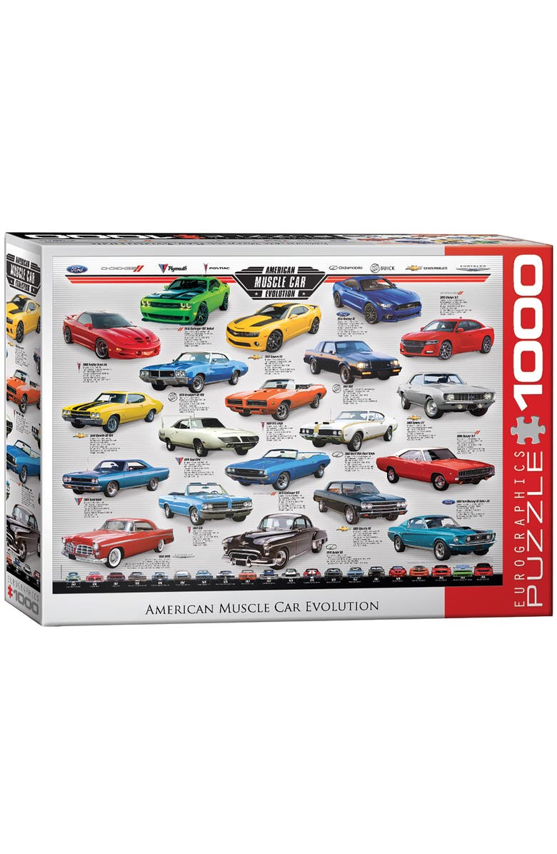 Eurographics Muscle Car Evolution Chart Puzzle, 1000 Pieces, Main, color, Multicolored
