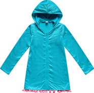 Beach Lingo Kids' Pom Trim Hooded Cover-Up Tunic