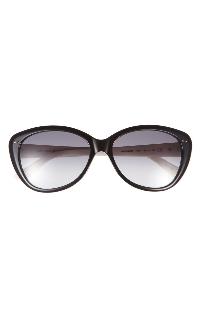 Kate Spade New York 'angelique' 55mm retro sunglasses, Main, color, Black Cream