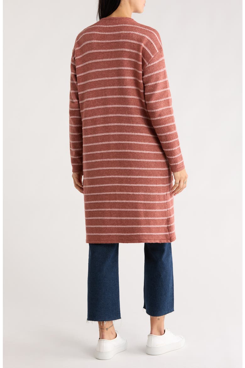 Freya Longline Cardigan, Alternate, color, MADDER BROWN/ PEACH BEIGE