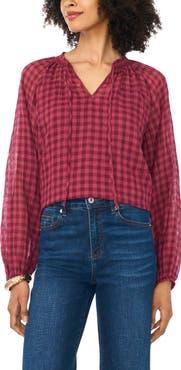 Vince Camuto Tie Neck Shirred Top