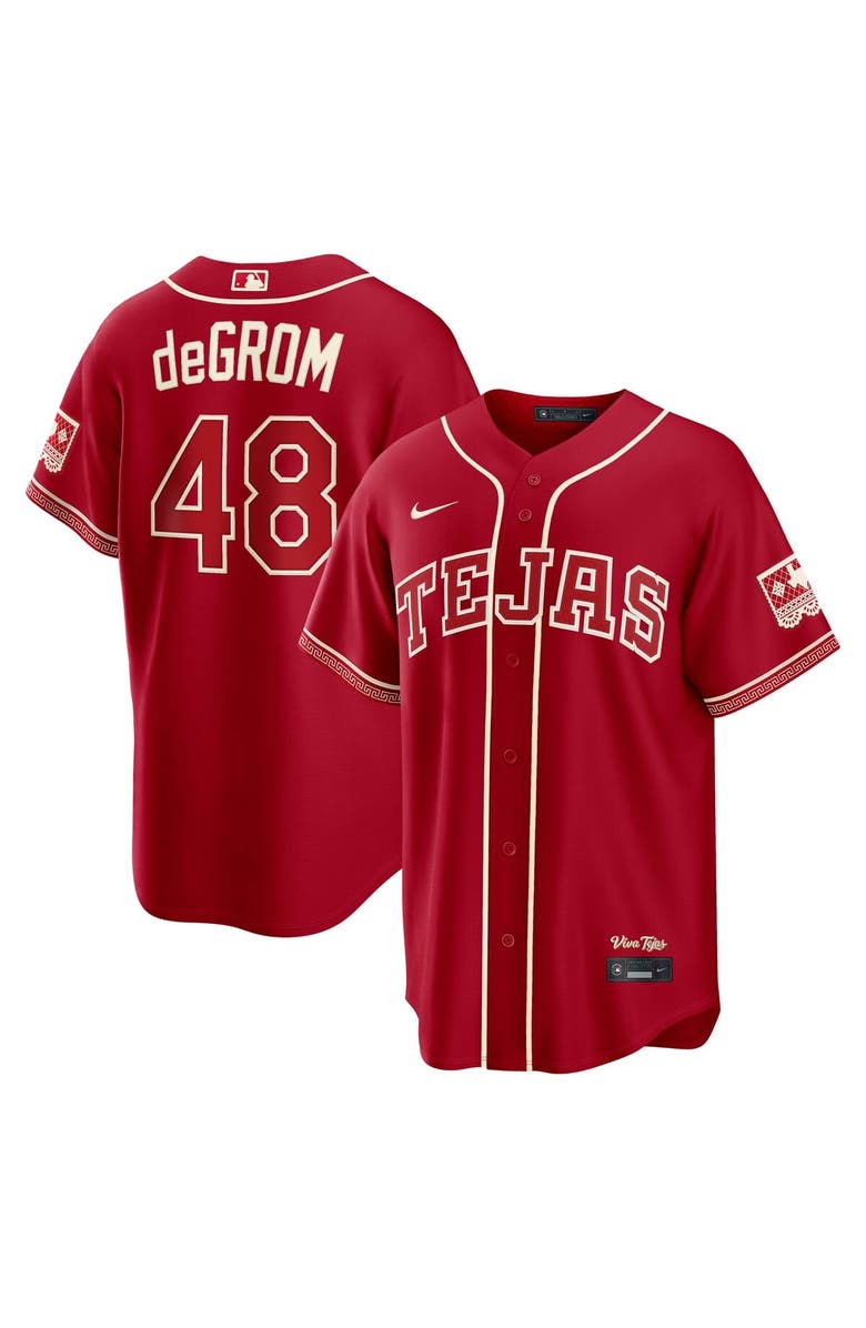 Nike Men's Nike Jacob deGrom Red Texas Rangers 2026 City Connect Stadium Jersey, Main, color, Red