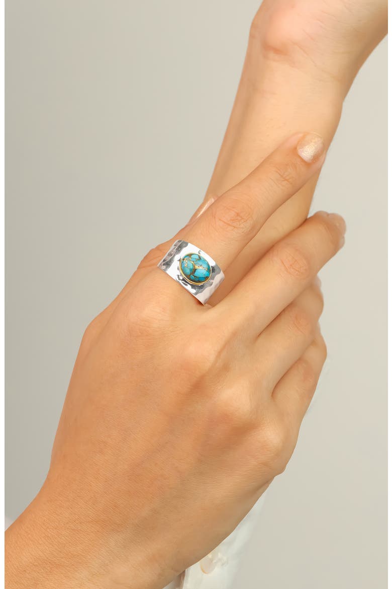 Turquoise Silver Plated Statement Ring, Alternate, color, BLUE