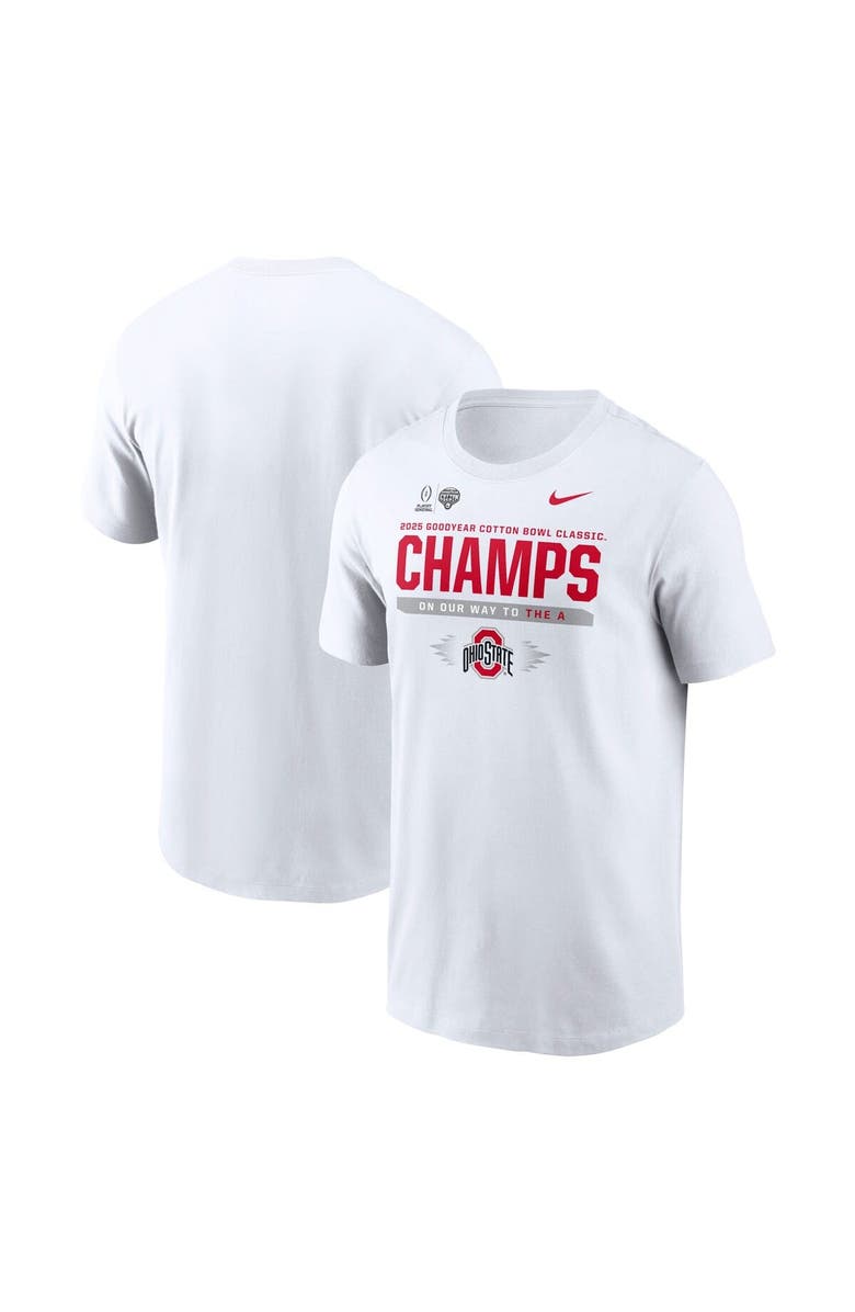 Nike Men's Nike White Ohio State Buckeyes College Football Playoff 2025 Cotton Bowl Champions Locker Room T-Shirt, Main, color,