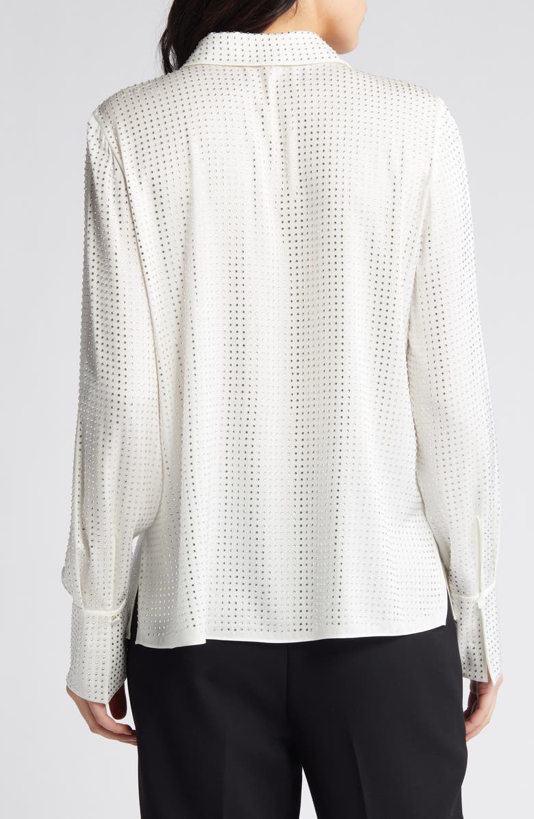 KOBI HALPERIN Renana Perforated Stretch Silk Shirt, Alternate, color, 