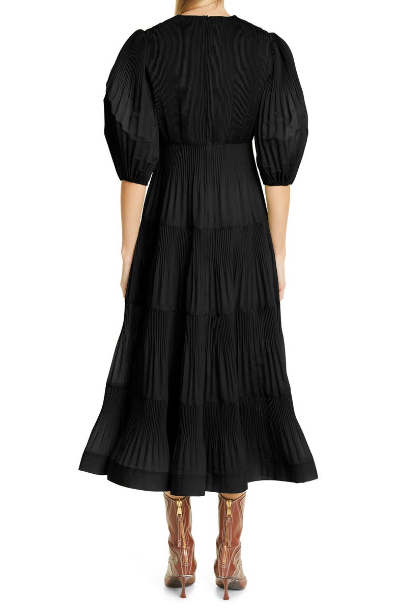 Zimmermann Pleated Balloon Sleeve Tiered Dress, Alternate, color, 