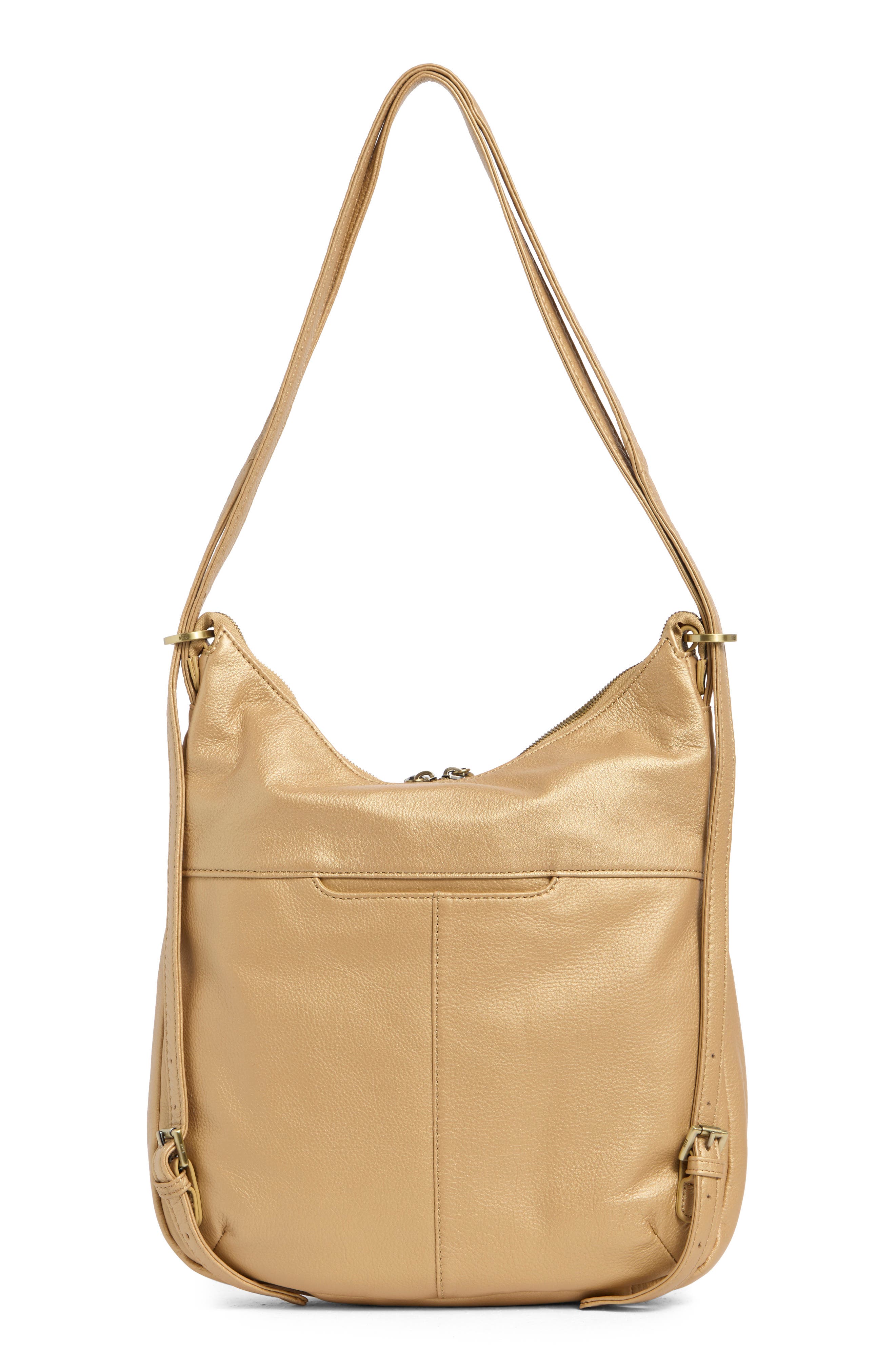 HOBO Merrin Convertible Leather Shoulder Bag, Alternate, color, Dusty Gold