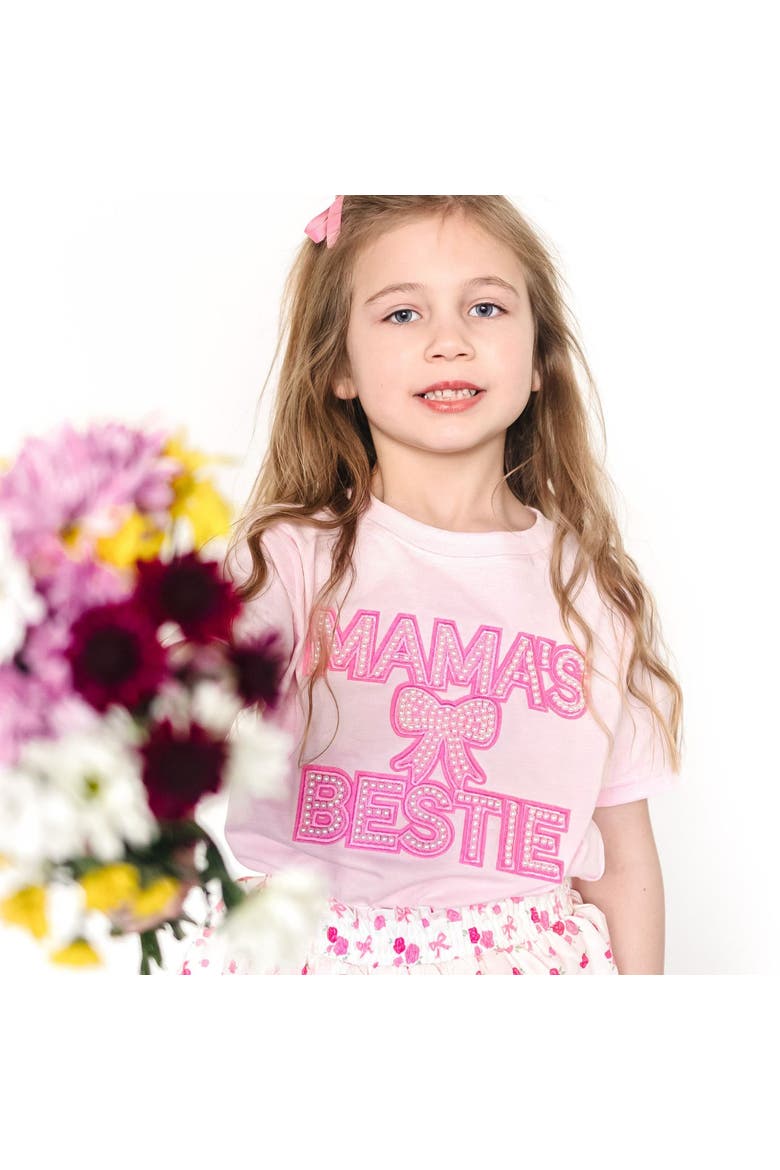 Mama's Bestie Pearl Patch Short Sleeve T-Shirt, Alternate, color, Ballet Pink