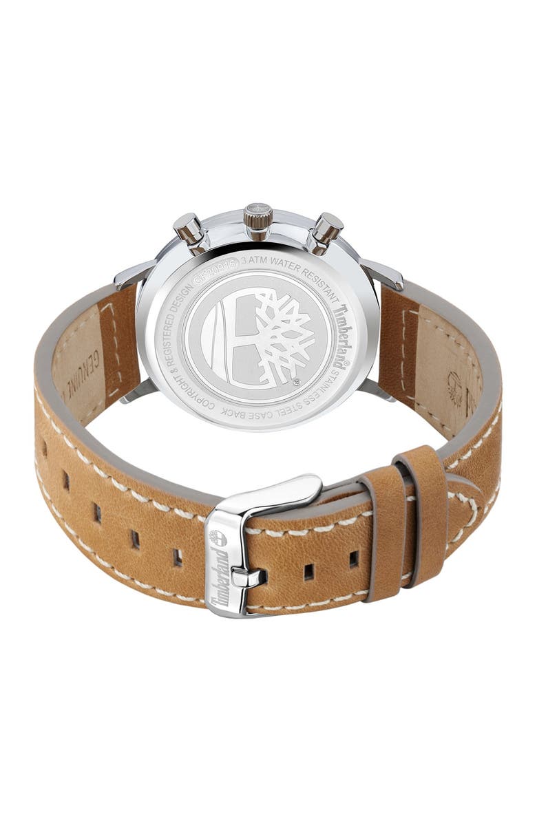 Timberland Men's Multifunction Leather Strap Watch, Alternate, color,