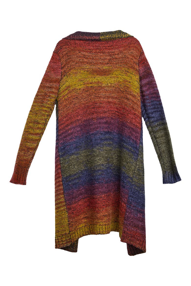 Rainbow Longline Cardigan, Alternate, color, RAINBOW MULTI