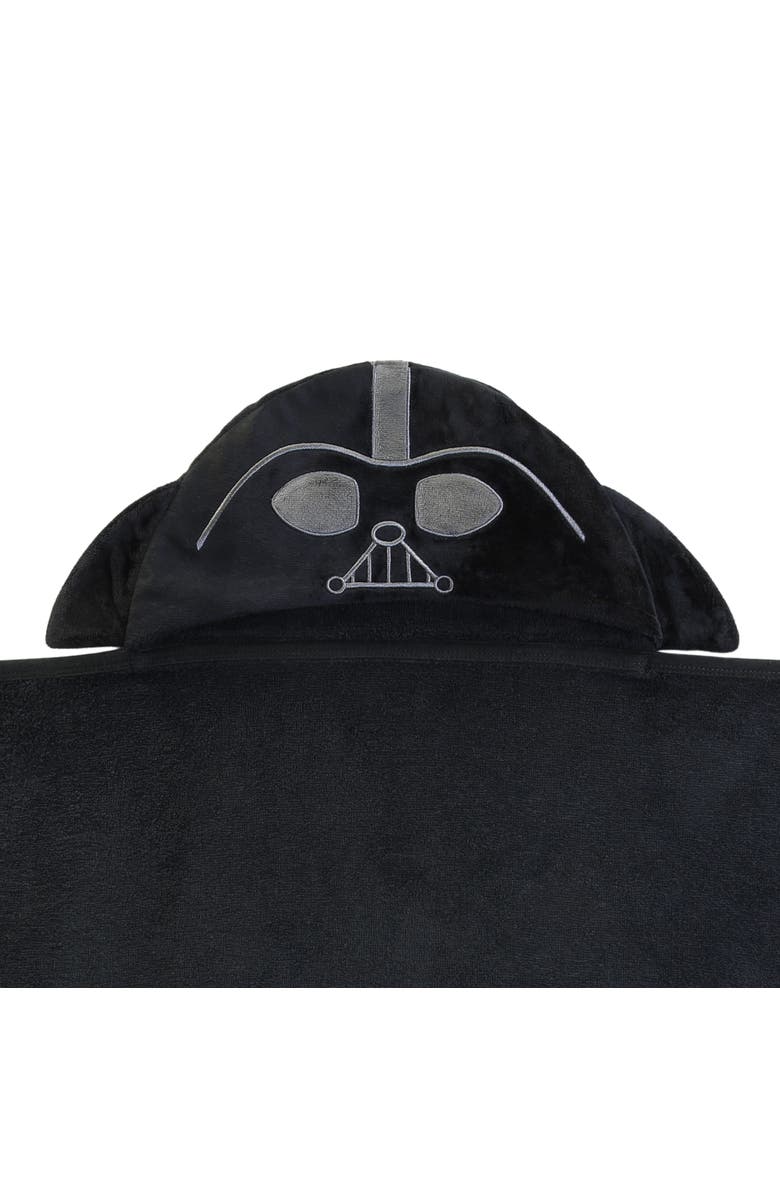 Lambs & Ivy Star Wars Darth Vader Black Luxury Cotton Hooded Baby Bath Towel, Alternate, color, Black