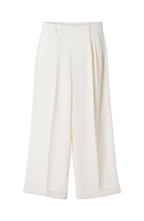 Wide-Leg Wool Pants