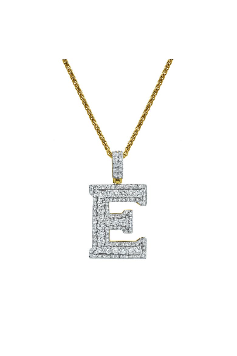 E Initial Diamond Pendant 14K Yellow Gold - 2.43 Carats, Main, color, 14K Yellow Gold -