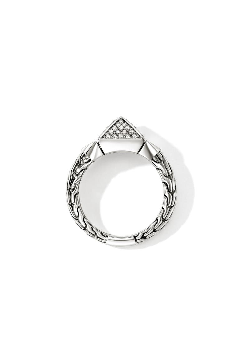 Icon Stud Ring with Pavé Diamonds, Alternate, color, SILVER