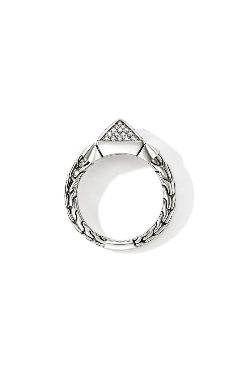 John Hardy Icon Stud Ring with Pavé Diamonds, Alternate, color, Silver