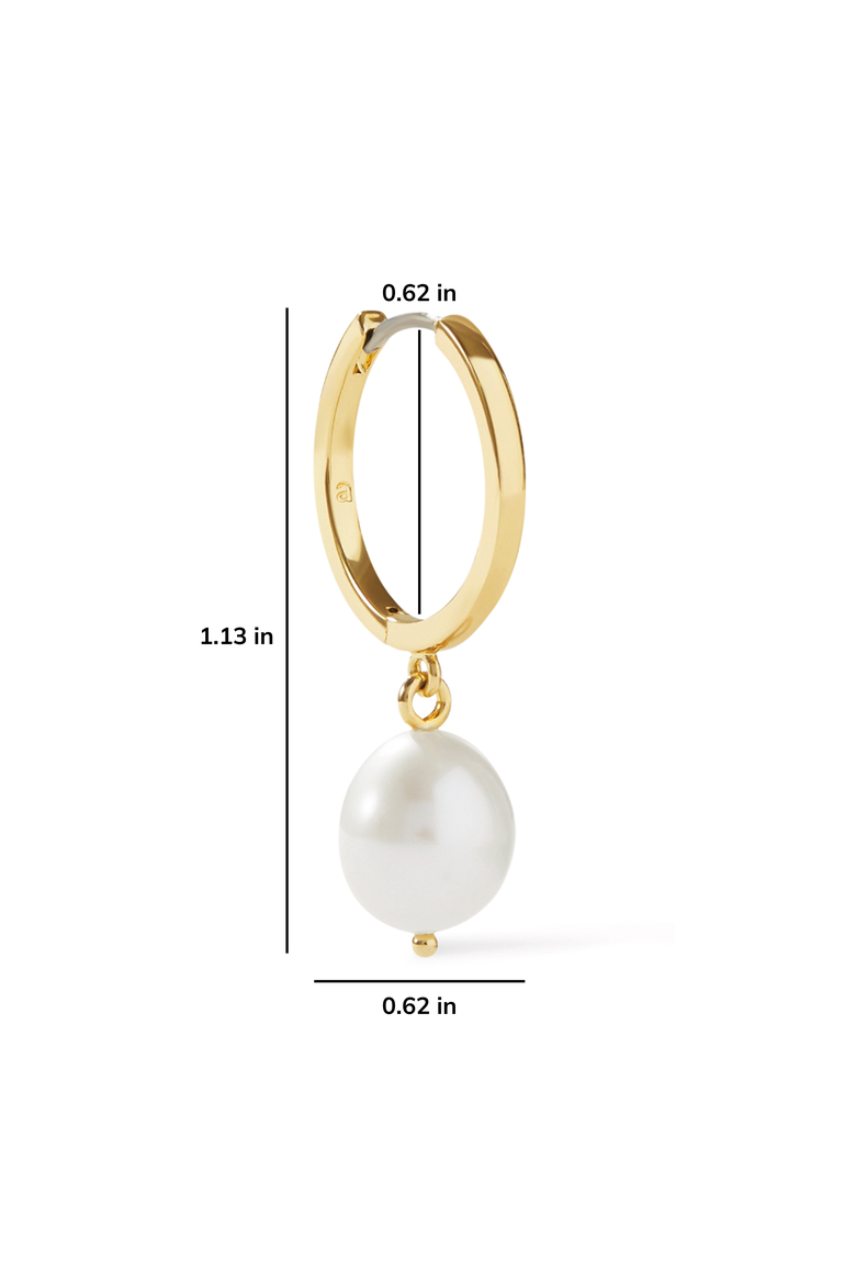 Pearl Hoops - Medium Frida, Alternate, color, Gold