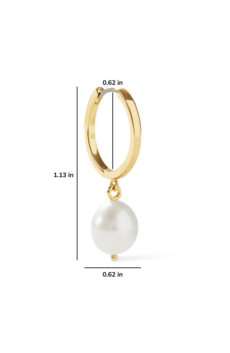 Ana Luisa Pearl Hoops - Medium Frida, Alternate, color, Gold