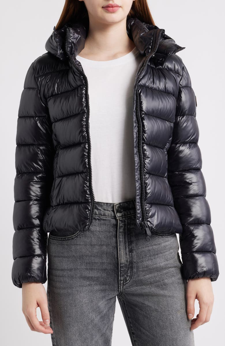 Save The Duck Cosmary Water Resistant Insulated Puffer Jacket, Alternate, color, Black