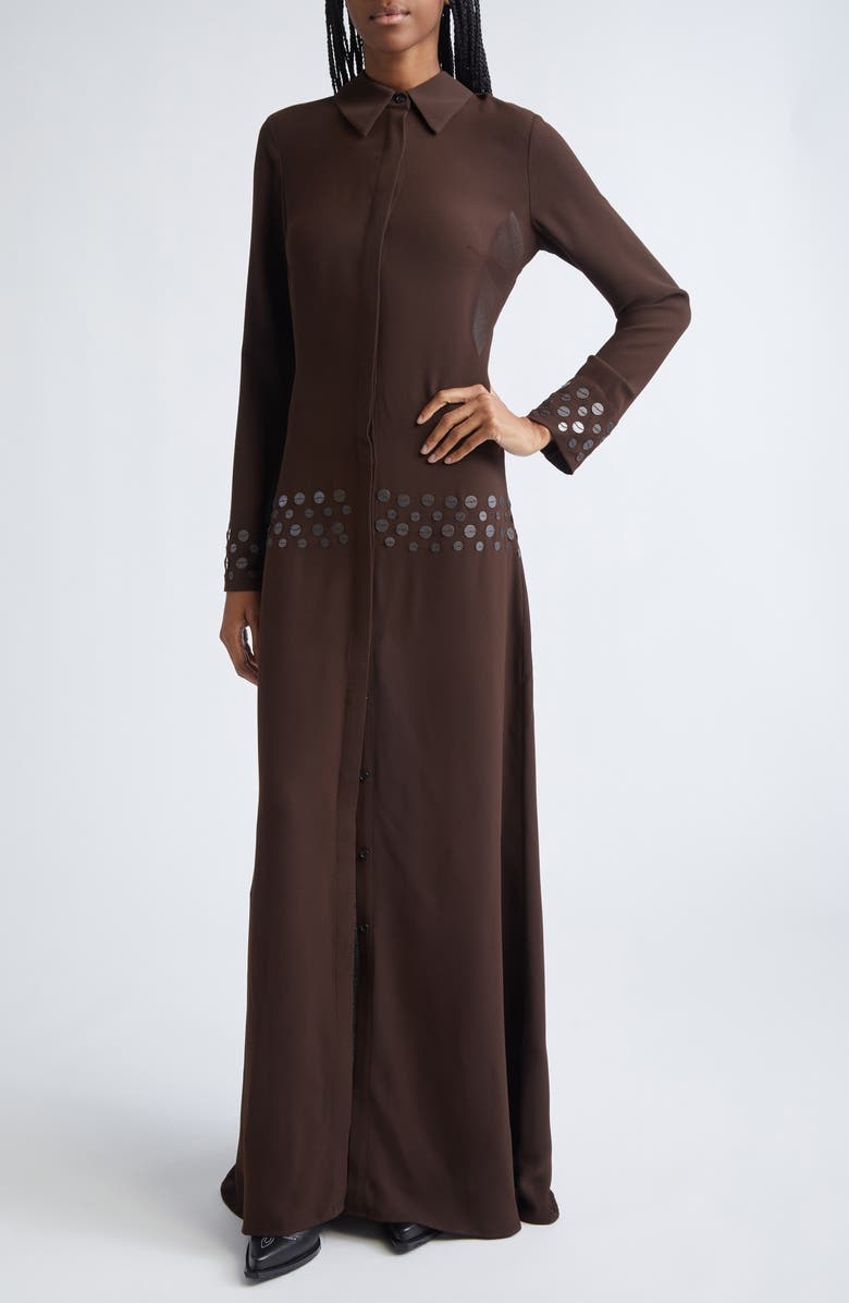 Siedrés Paloma Open Back Long Sleeve Crepe Shirtdress, Alternate, color, 