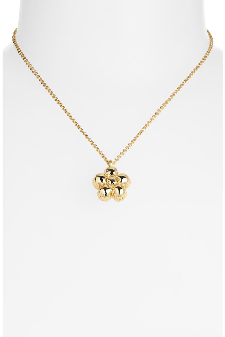 Daisy Balloon Pendant Necklace, Alternate, color, LIGHT ANTIQUE GOLD