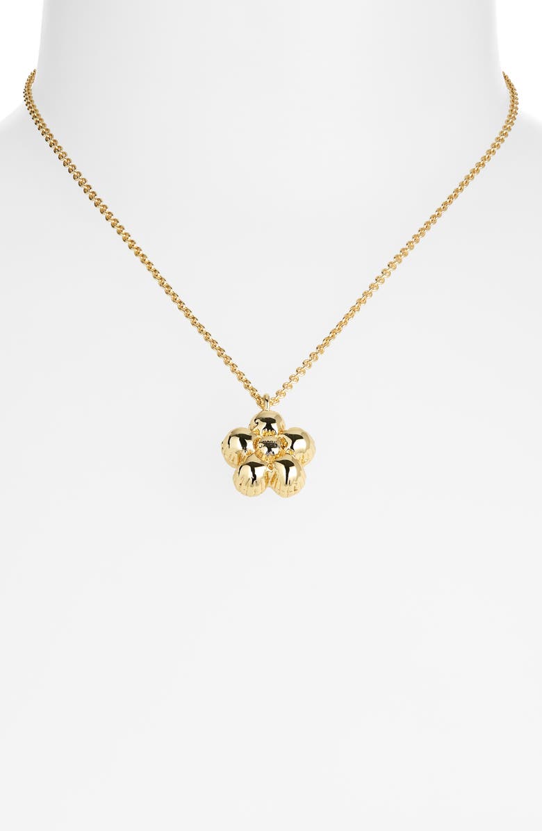 Marc Jacobs Daisy Balloon Pendant Necklace, Alternate, color, Light Antique Gold