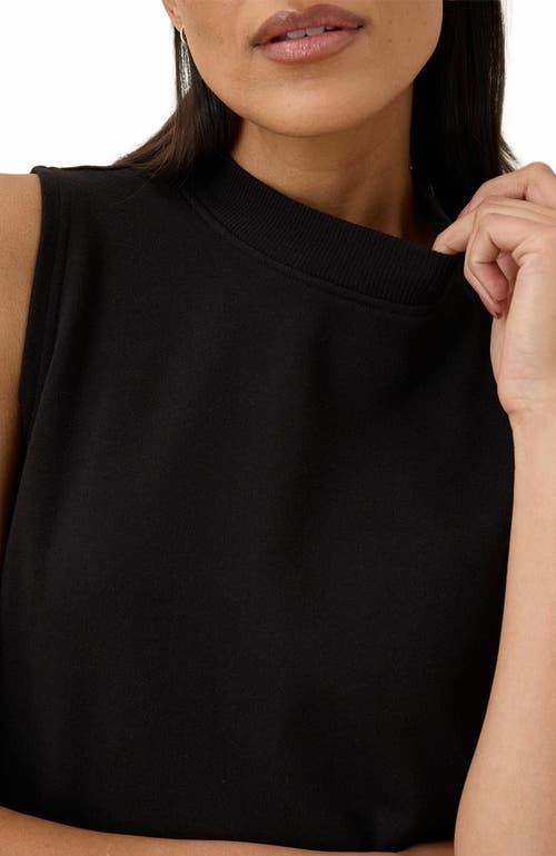 Pact Organic Cotton Airplane Mock Neck Shell In Black