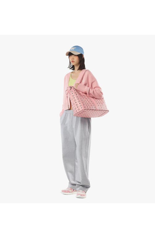 Mcm Large Liz Shopper In Visetos In Pink