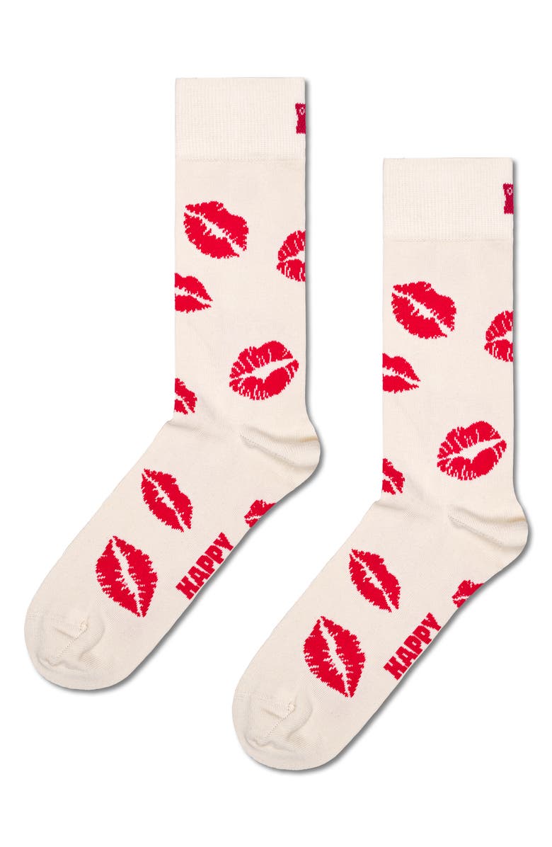 Happy Socks Kisses Crew Socks, Alternate, color,