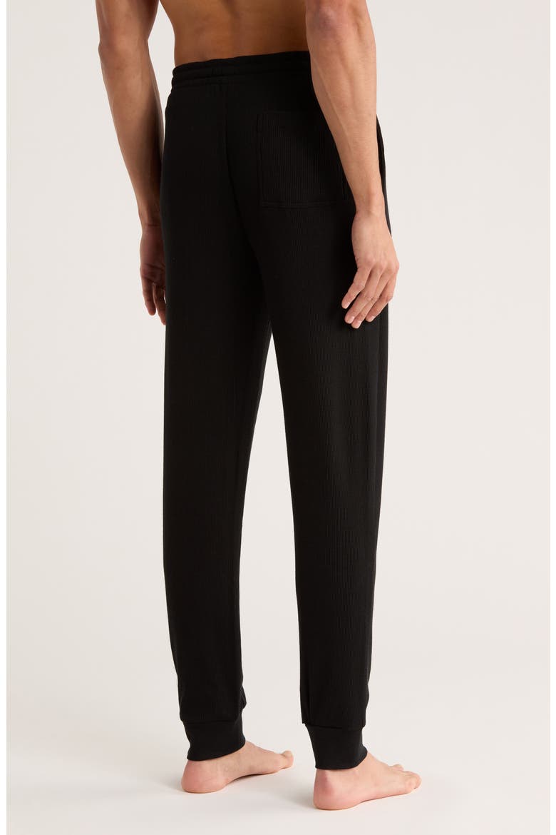 Waffle Knit Sleep Joggers, Alternate, color, BLACK