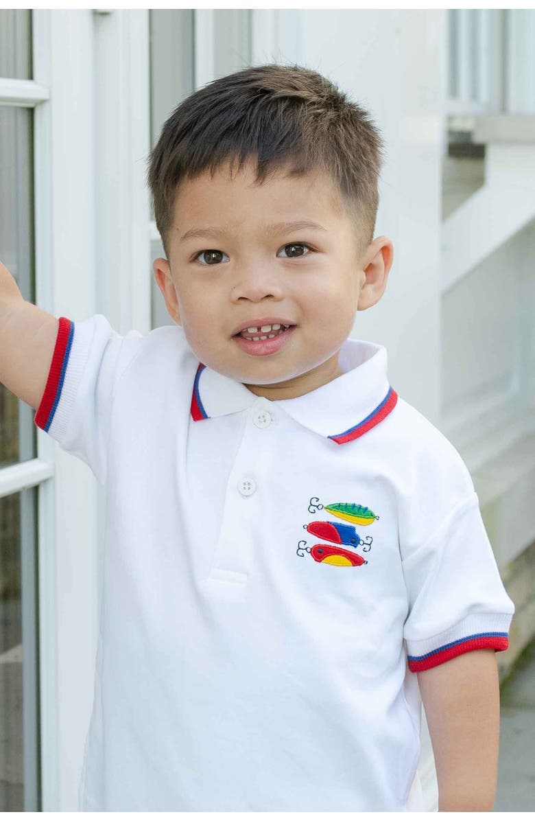 Florence Eiseman Knit Polo With Fishing Lures, Alternate, color, White