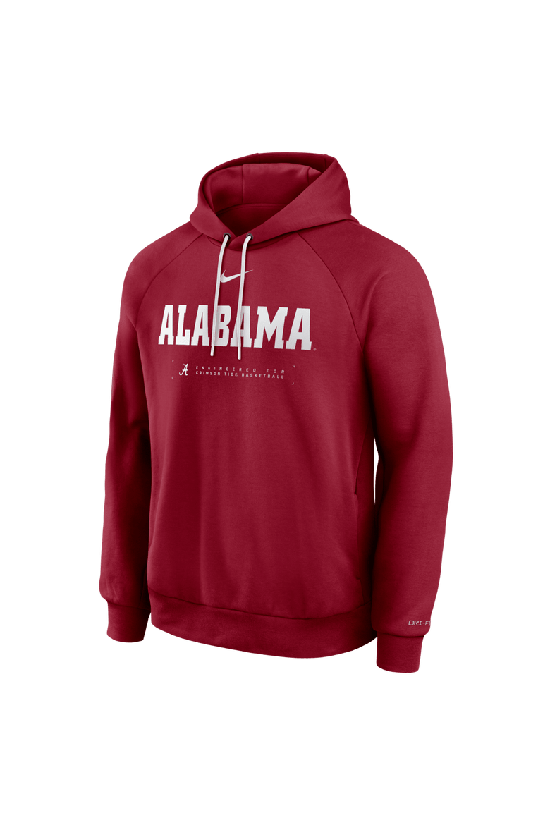Men's Nike Crimson Alabama Crimson Tide 2025 Courtside Basketball Practice Raglan Dri-FIT Hoodie, Alternate, color, Crimson