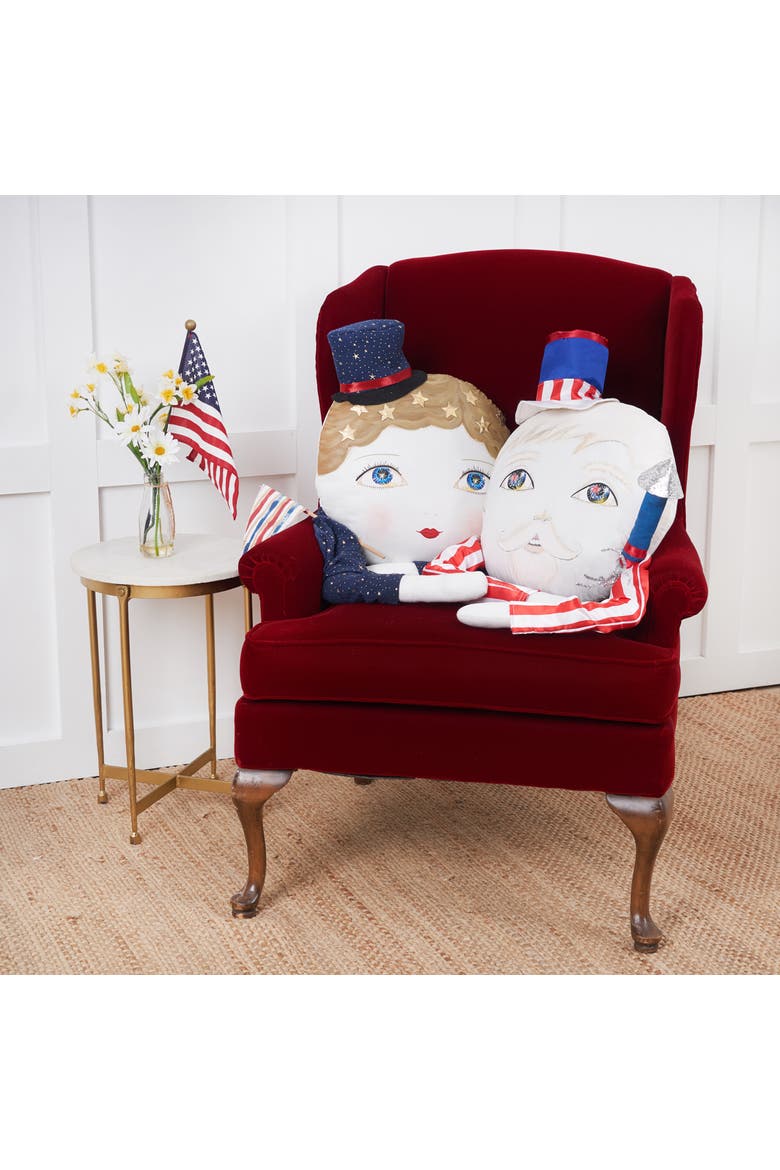 Indy Zombinaland 4th of July Patriotic Decorative Soft Figurine Pillow, Alternate, color, Black